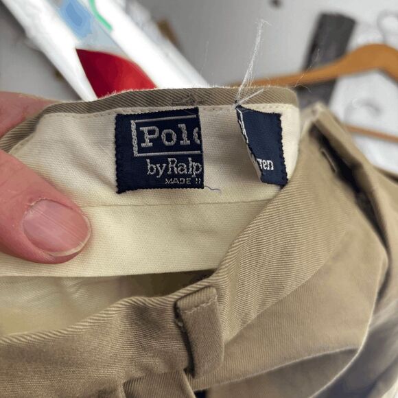 NWT Polo Ralph Lauren Stewart Pant Men 36 Tan Chino Trousers Cotton NOS VTG New - Picture 5 of 11